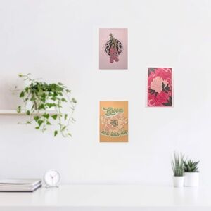 Lunar Babes - Floral Bloom Art Wall Decor Print 5x7" Flower Trio (Set of 3)